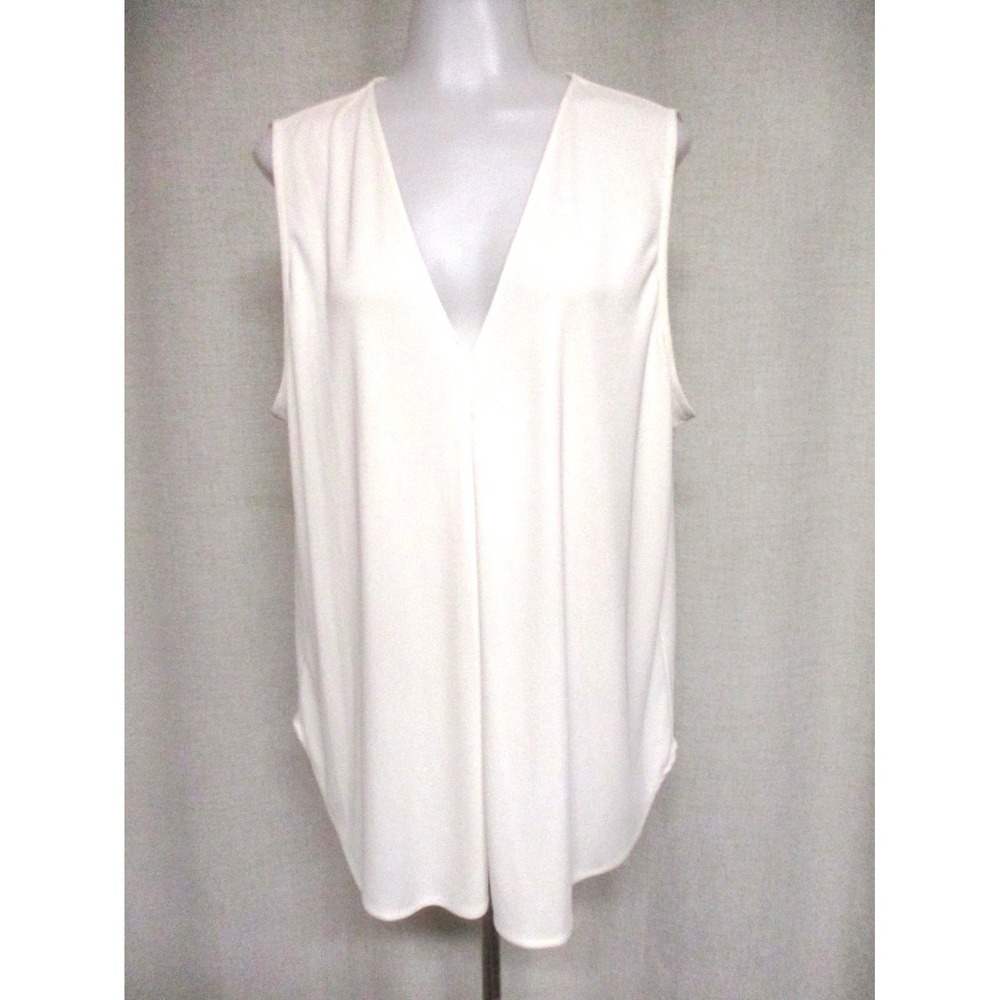 XXL  ANN TAYLOR 2X top sleeveless stretch loose blouse shirt tank shell Ivory